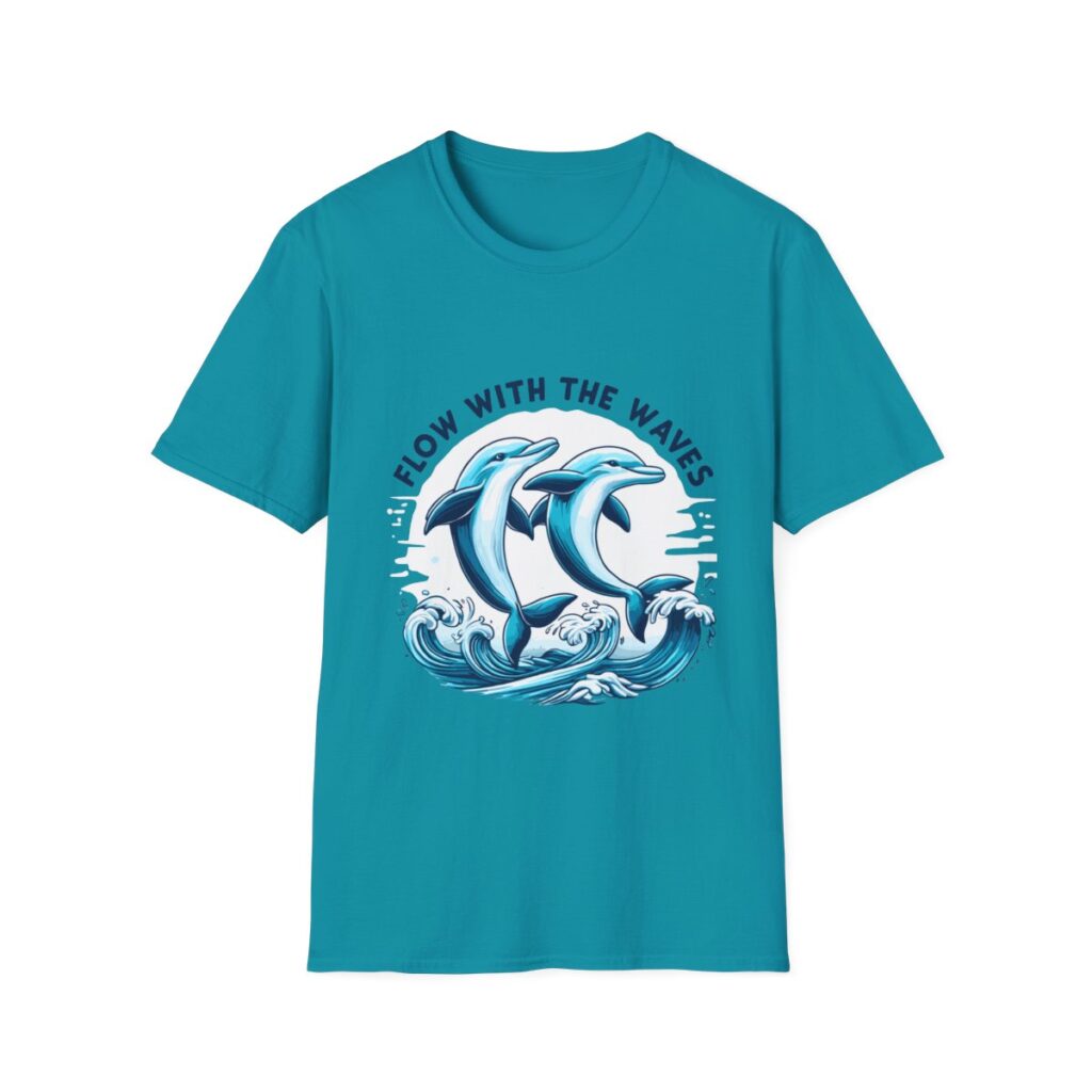 Flow with the Waves Dolphin Duo Unisex Softstyle T-Shirt